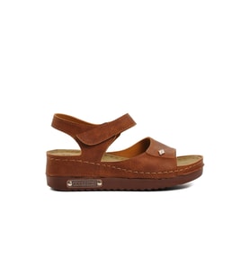 Ayakmod Taba Kadın Yüksek Taban Sandalet 07-109 RR Z