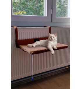 Kedi Radyatör Yatağı Kahve Polar Peluş Petek Üstü Hamak Yatağı