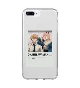 Iphone 7 Plus ve 8 Plus Uyumlu Chainsaw Man Anime Tasarımlı Şeffaf Telefon Kılıfı