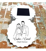 Magnet Hediyelik - Tesettürlü Gelin / Damat Tasarım Düğün, Nikah, Nişan, Söz Hatırası Magnet