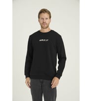 %100 Pamuk Unisex O.Yaka Sweatshirt Yumuşak Doku (Siyah)