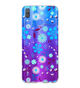 Huawei Y9 2019 Uyumlu Kapak Flowers Tasarımlı Şeffaf Silikon Kılıf