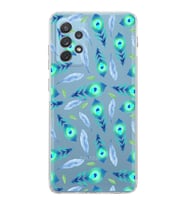 PrintiFy Samsung Galaxy A23 ile Uyumlu Nazar Boncuğu 3 Baskılı Kamera Korumalı Şeffaf Silikon Kılıf