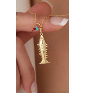 İthal Oynar Balık Nazar Taşlı 925 Ayar Gümüş Takı (Gold)