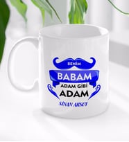 BK Gift Kişiye Özel Benim Babam Adam Gibi Adam Tasarımlı Beyaz Kupa Bardak - Model 1