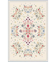Eliana Home Baskılı, Yıkanabilir Kaymaz Taban Salon Halısı LNA1599 100x150 cm (Bej)