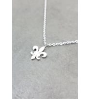 Fleur De Lis Zambak Model Gümüş Minimal Kolye