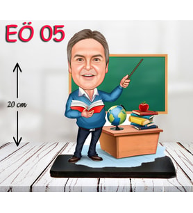 Kişiye Özel Ahşap Biblo - Erkek Öğretmen Karikatür Biblo - Öğretmen Biblo 5
