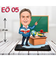 Kişiye Özel Ahşap Biblo - Erkek Öğretmen Karikatür Biblo - Öğretmen Biblo 5
