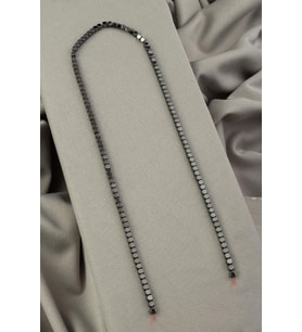 Hematit Doğal Taş Parlak Füme Küp Kesim 3x3mm Dizi [AA]