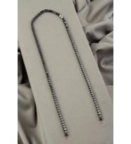 Hematit Doğal Taş Parlak Füme Küp Kesim 3x3mm Dizi [AA]