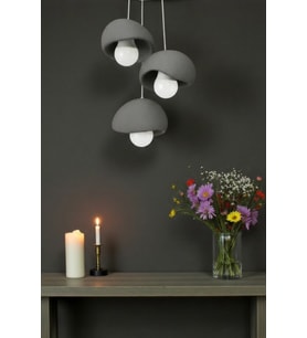 Beton Görünümlü , Trio , Gri , Modern 3'lü Sarkıt Avize ( E27 Ampuller Hediyedir. )