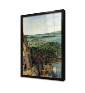 Babil Kulesi Pieter Brueghel Çerçeveli Cam Tablo