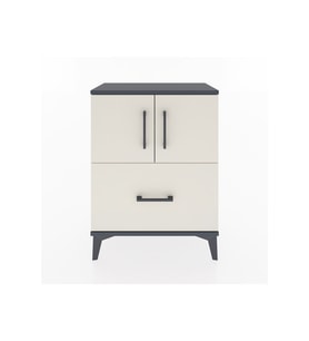 Arges Komodin 2 Raflı Tek Çekmeceli 2 Kapaklı 60x30x80 Antrasit-Aytaşı