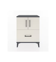Arges Komodin 2 Raflı Tek Çekmeceli 2 Kapaklı 60x30x80 Antrasit-Aytaşı