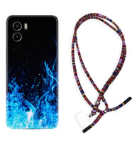 Vivo Y15S Y32 Y33S Y51 Y53S Kılıf Boyun Asklı Rasta Silikon Blue Fire 1678