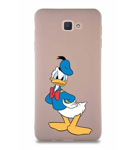 Samsung Galaxy J7 Prime Soft Premier Kapak Donald Duck-D Tasarımlı Silikon Kılıf - Pudra (Şeffaf)