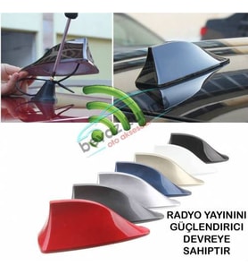 Oto Anten Shark Balina Gerçek İşlevli Araç Anten Beyaz
