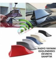 Oto Anten Shark Balina Gerçek İşlevli Araç Anten Beyaz