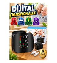 Çift Kullanıcı Hafızalı Dijital Bilek Tansiyon Ölçer – Aritmi Tespitli, Renkli Risk Göstergeli