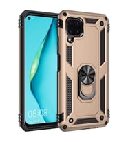 Huawei P40 Lite Kılıf Metal For Car Yüzüklü Standlı Military Ring Serisi (Altın)