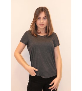 Rich Kadın Bisiklet Yaka T-shirt %100 Pamuk Tişört