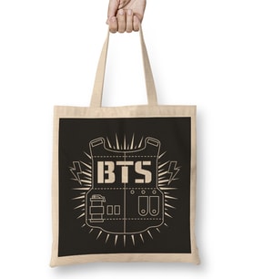 Bts Love Yourself Raglan Bts Logo Bez Çanta Uzun Saplı