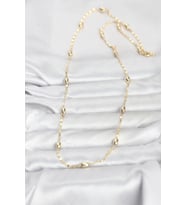 14K Gold Renk Damla Topçuklu Zincir 60 cm Kadın Kolye (CM) (Standart)