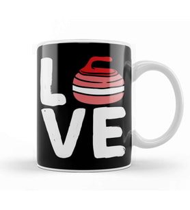 Love Curling Stones Curling Player Team Coach Skip Crew Kupa Bardak Porselen