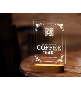 BK Gift Restoran & Cafe & Barlara Özel Led Lamba QR Kod Menü, Işıklı QR Menü, QR Kodlu Masa Dekoru, Işıklı Pleksi Biblo-13