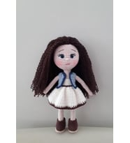 Süslü Kız Bebek Amigurumi Organik Oyuncak