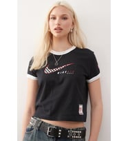 Nike Air Zoom Club SS Tee Moto RGR Womens Black Tshirt Kısa Kollu Kadın Tişört Siyah
