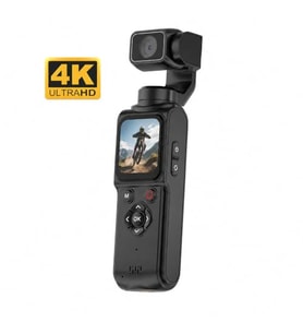 4K HD El Tipi Akıllı Aksiyon Kamerası Profesyonel Vlog Kamera, 330° Dönebilir, 2400 mAh , 75MP