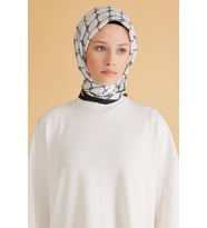 Belli Fresh Pure Eşarp 7-22 Beyaz Karışık Desen 50001