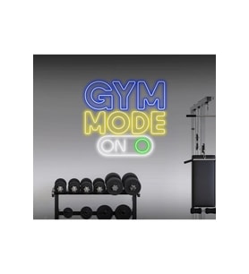 GYM MODE ON Yazılı ve Şekilli Neon Tabela