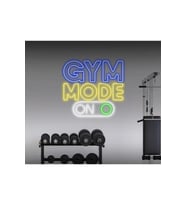 GYM MODE ON Yazılı ve Şekilli Neon Tabela
