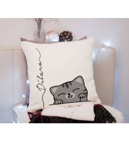 Sevimli Kedi Baskılı Yastık Kişiye Özel