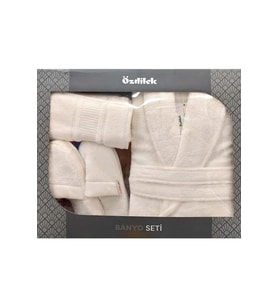 Özdilek Colourist Krem Kişisel Banyo Bornoz Seti (XL Beden)