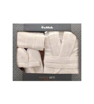 Özdilek Colourist Krem Kişisel Banyo Bornoz Seti (XL Beden)
