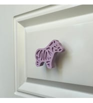 Pomerol Mor Zebra Dolap Kulpu - Çocuk Odası, Mutfak ve Banyo İçin Sevimli ve Dayanıklı Mobilya Kulp D
