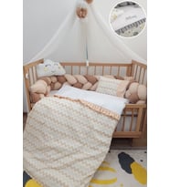 Baby Clime, Masal Serisi 60x120 Beşik Örgü Korumalı Bebek Uyku Seti İsim Nakışlı