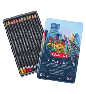 Derwent Procolour Kuru Boya Kalemi 12'li Teneke Kutu 