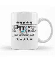 Puck Make America Skate Again Funny Hockey Player Kupa Bardak Porselen
