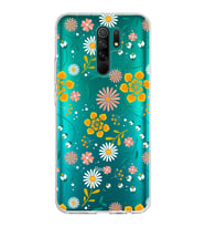 Xiaomi Redmi 9 Uyumlu Kapak Çiçek Tasarımlı Şeffaf Silikon Kılıf