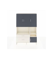 Arges Dolap 7 Raflı 2 Çekmeceli 4 Kapaklı 132x30x195 Aytaşı-Antrasit/Aytaşı