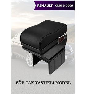 renault clio 3 2009 kol dayama Yastıklı Lüks geniş model Siyah Deri