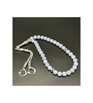 Anjelit 8mm 33lük Doğal Taş Tesbih (Mavi)