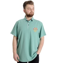 Mode XL Büyük Beden Erkek T-shirt Polo MODE TEAM 23324 Yeşil