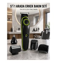 Mey İthalat® 5'i 1 Arada Erkek Bakım Seti Çok Başlıklı Sakal Vücut Burun Kulak Tıraş Makinesi