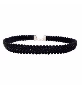 Siyah Örme Kadın Choker Kolye